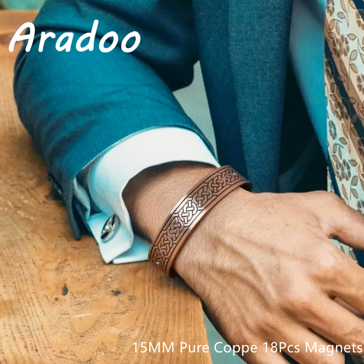 Therapy Health And Wellness - ARADOO-pulsera magnética de cobre puro Vintage,