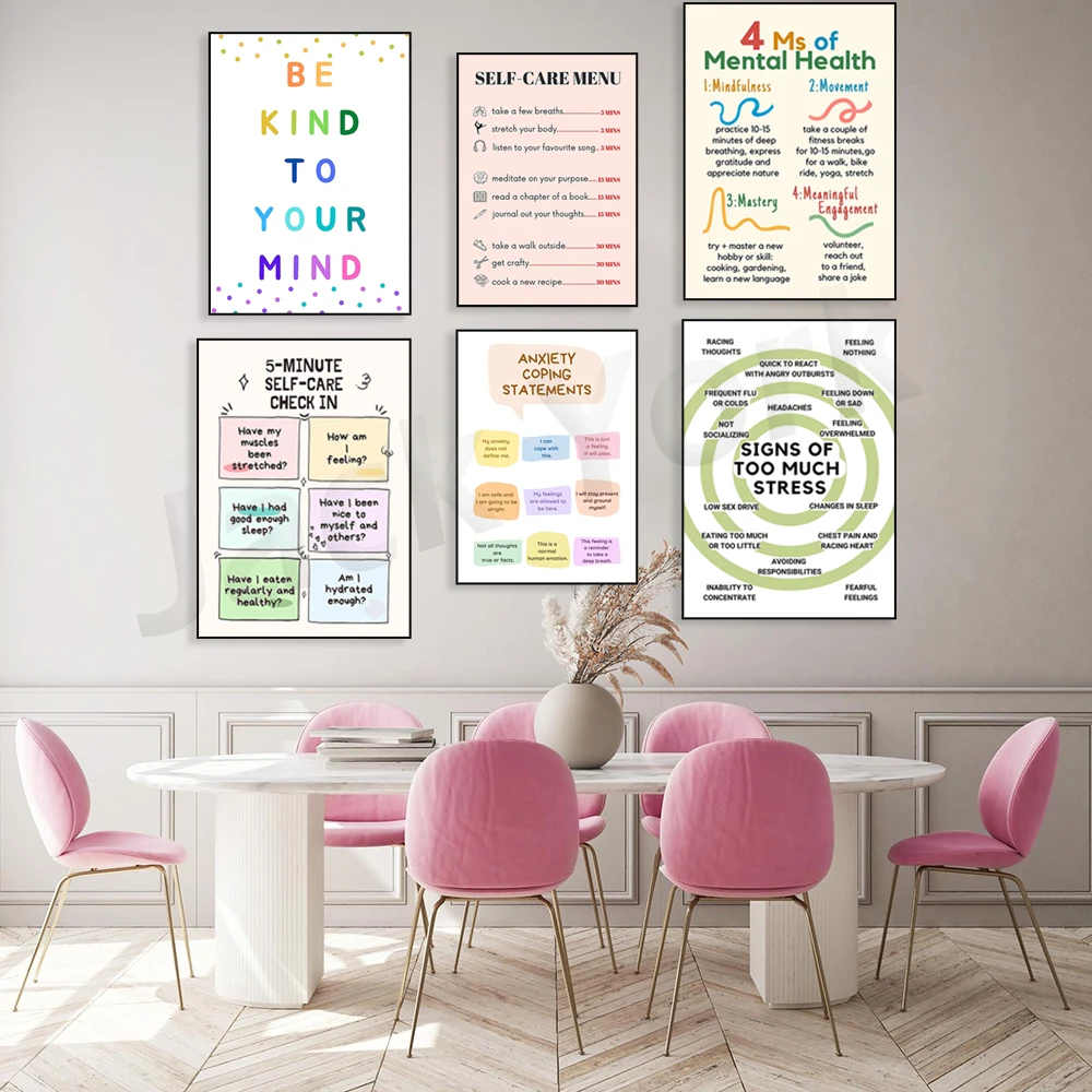 Self Care Check In Poster, Men - Therapy Health And Wellness reseña y precio