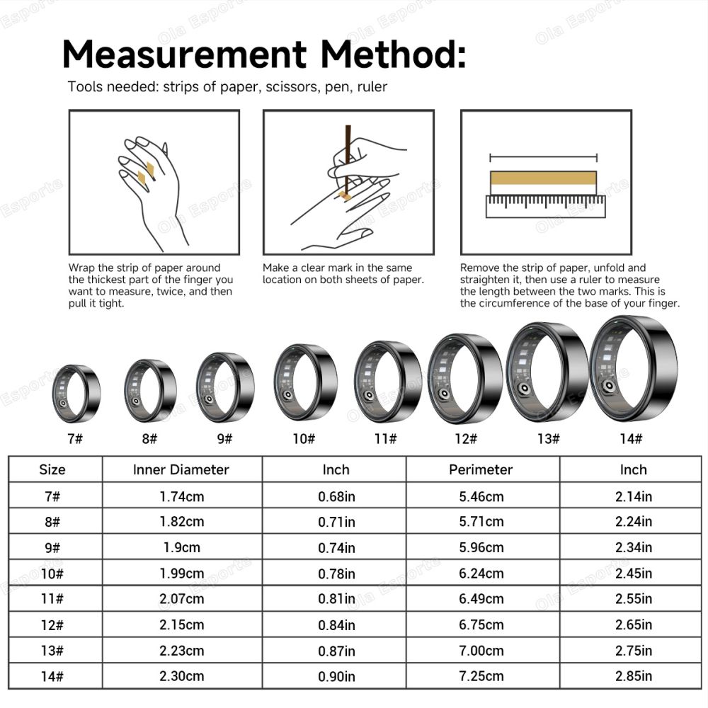 Anillo Inteligente de Salud, M - Wellness Health. Ring reseña y precio